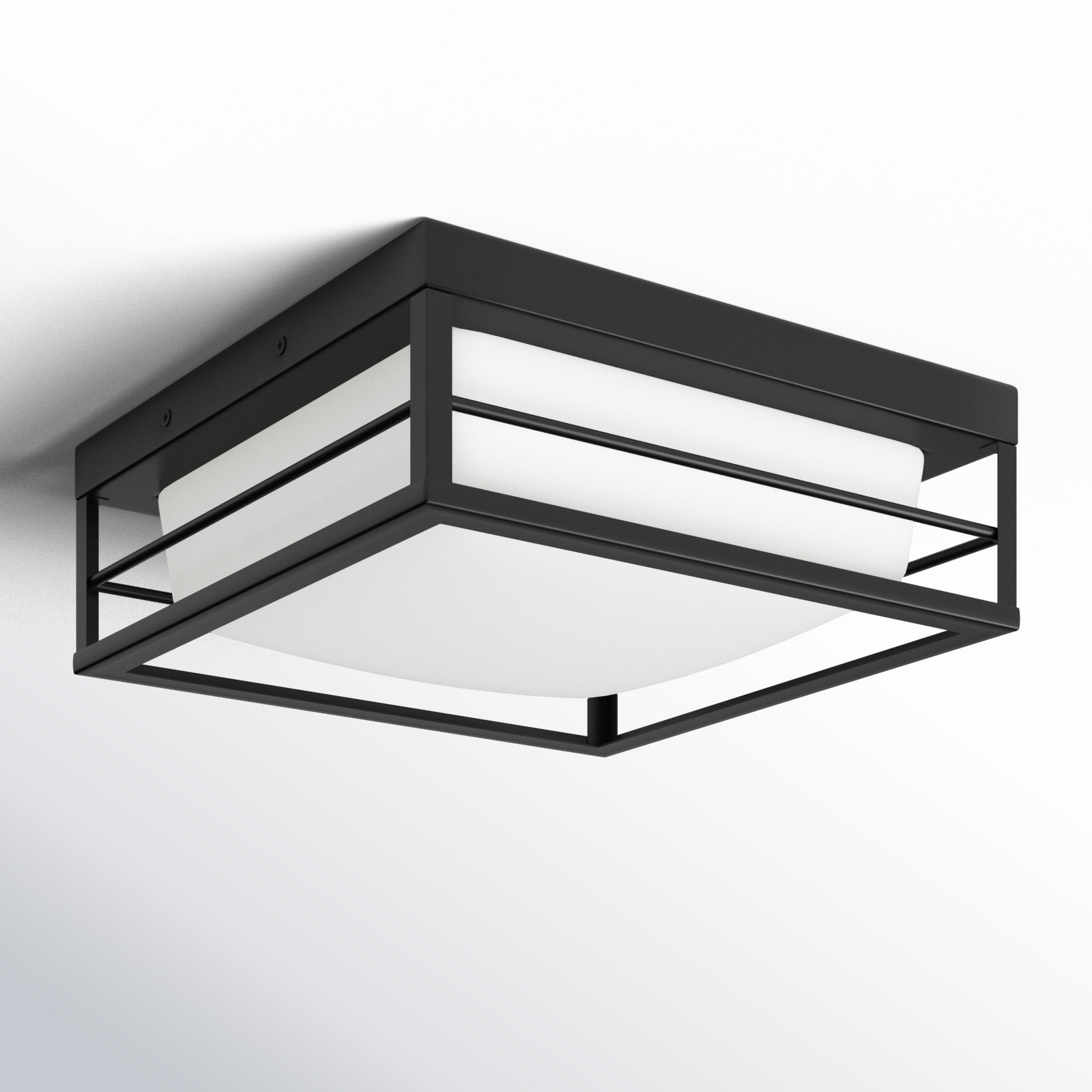 Krista 1 - Light Flush Mount, Midnight Black, 4.25" H x 12" W x 12" D
