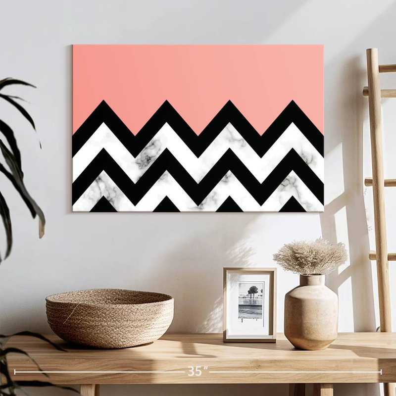 Avery abstrait zigzag contraste de marbre, H 16 po x l 24 po