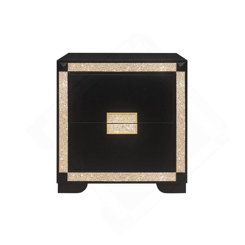 Table de chevet noire / dorée