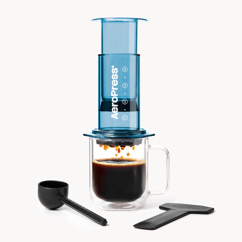 AeroPress Clear Coffee Press, Clear Blue