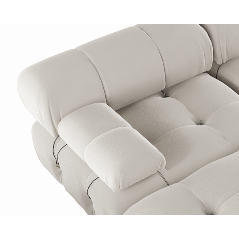 Canapé modulaire réversible en velours de 138,6 po Cylar, Beige