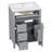 "24" Gray Bathroom Vanity With Sink, MDF & Rubberwood Construction, 3 Drawers & Cabinet With Adjustable Shelves, Modern Design For Small To Medium Bathrooms"-1474088603
