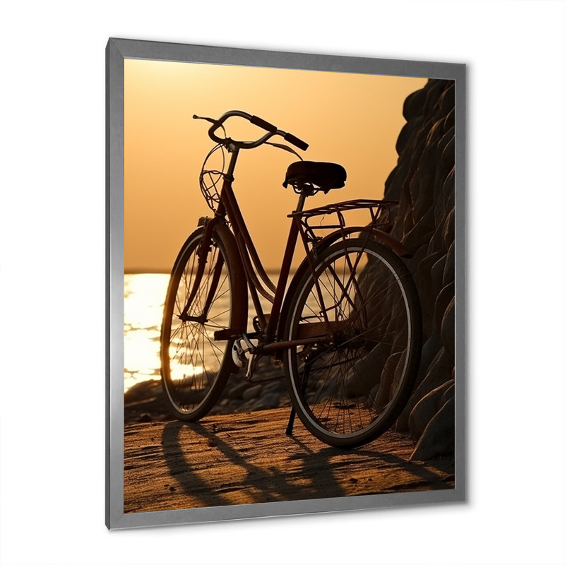 " Sunset Spin ", 20" H x 12" W x 1" D, Silver Single Picture Framed