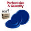 Ensemble de 120 couverts jetables en plastique plat, ronds et bleus unis