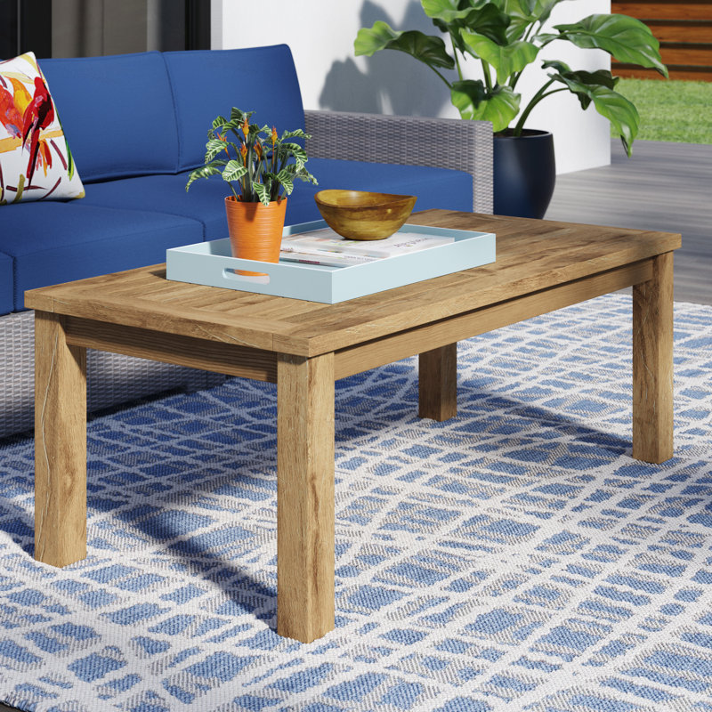 Marina Natural Teak Wood Outdoor Patio Coffee Table