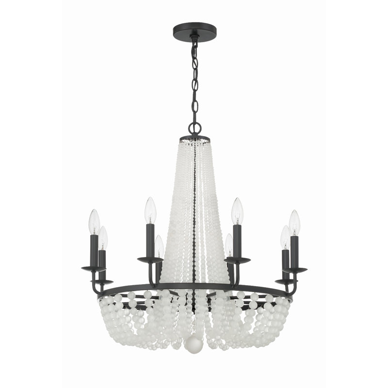 Lustre empire classique à 8 lumières Laursen, Noir