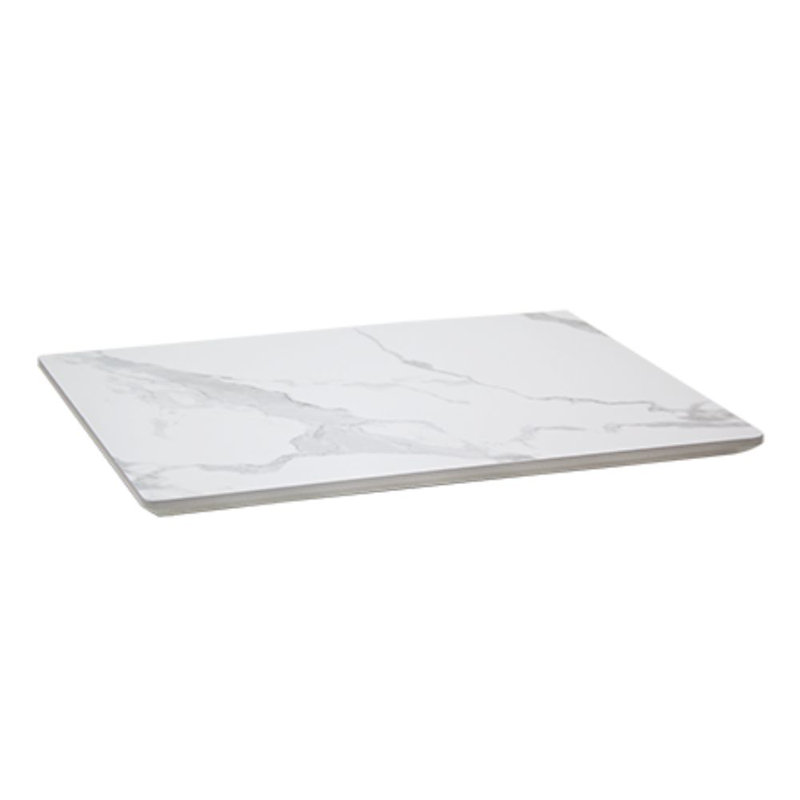 Plateau de table en pierre frittée 36 "x 36" de couleur blanche Carrera, L 36 po x l 36 po