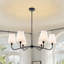 Lustre classique l 36 po avec abat-jour en lin blanc Aldusa-1177196784