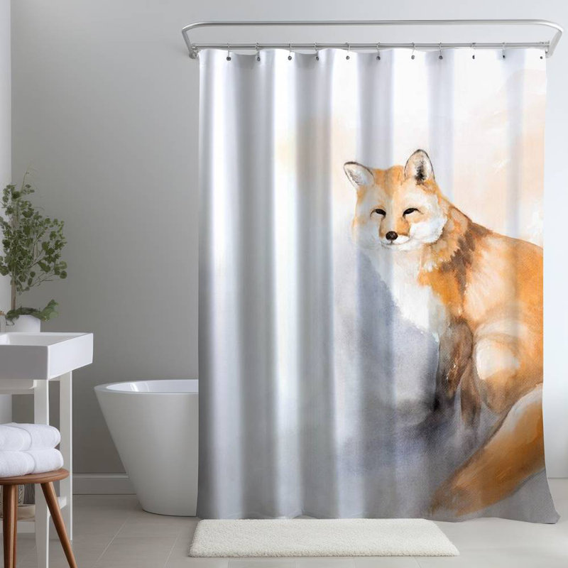Shower Curtain AN461 – Polyester Shower Curtain, Dye Sublimation Print, 71" W × 74" L