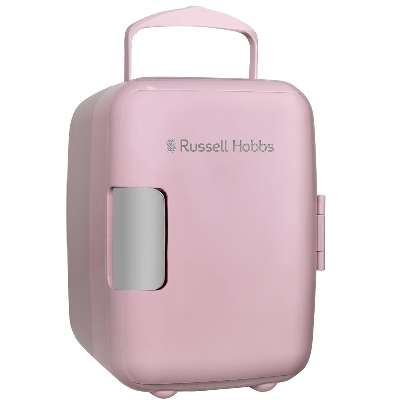 Russell Hobbs 4l Mini Compact Cooler For Drinks And Cosmetics, Retro Style,, Pink