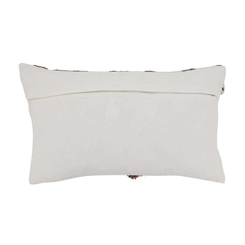 Thana Collection Tassels Cotton Throw Pillow, Blue, Polyester