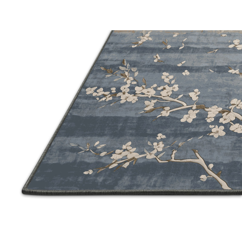 Tapis gris soyeux et moelleux, Rond 3 pi