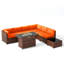 Ensemble de conversation de terrasse en osier avec coussins Treyshun-554934442-574035256