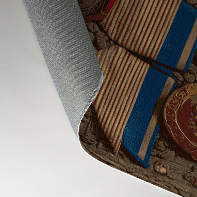 Tapis d'intérieur et d'extérieur brun français, Rectangle 5 pi x 7 pi