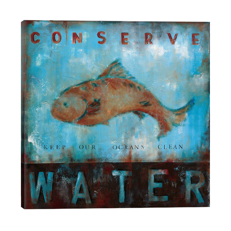 Conserve Water by Wani Pasion - Wrapped Canvas Print, 45.72 cm H x 45.72 cm W x 1.91 cm D