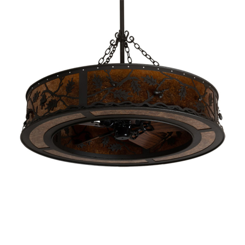 Oak Leaf And Acorn Downrod Ceiling Fan