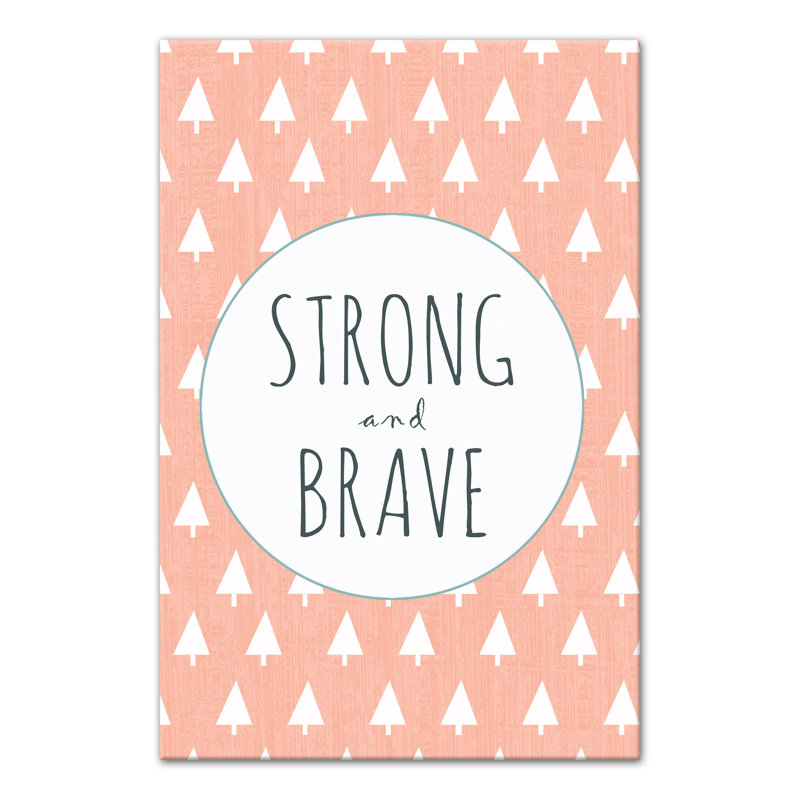 Art sur toile solide et courage Brannon, Rose, H 24 po x l 16 po x P 1,25 po