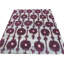 Rumi Ikat Hand-Knotted Silk Red/Beige/Grape Pom Area Rug-49207573