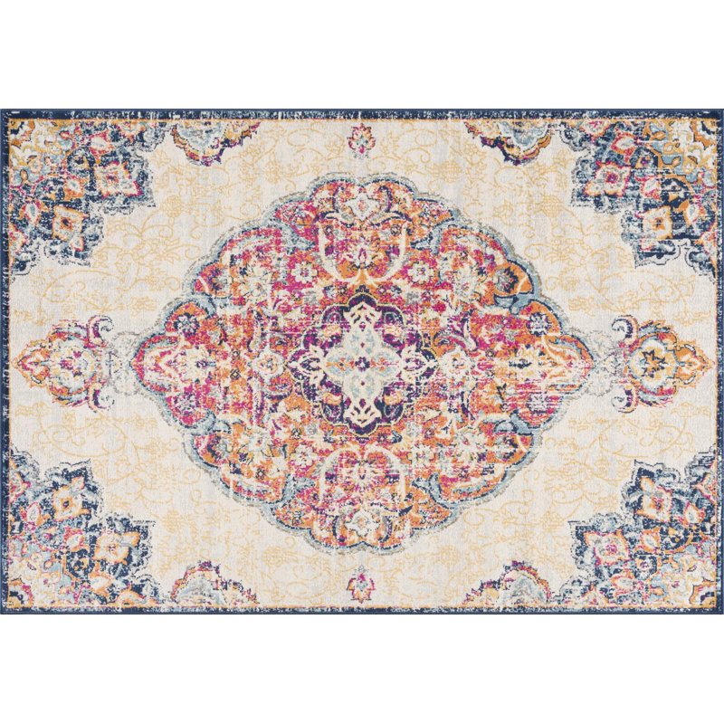Tapis oriental crème 3 'X 5' Dhurrie