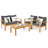 Sarajane Acacia Wood 8 - Person Patio Conversation Set with Cushions