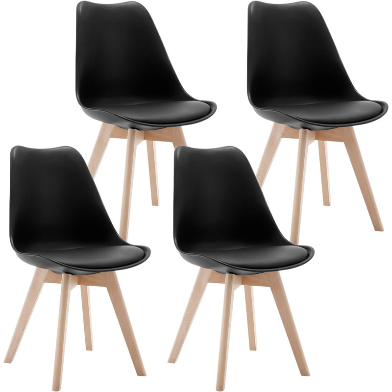 Muskingum 48 cm H Faux Leather Full Back Side Chair, Black