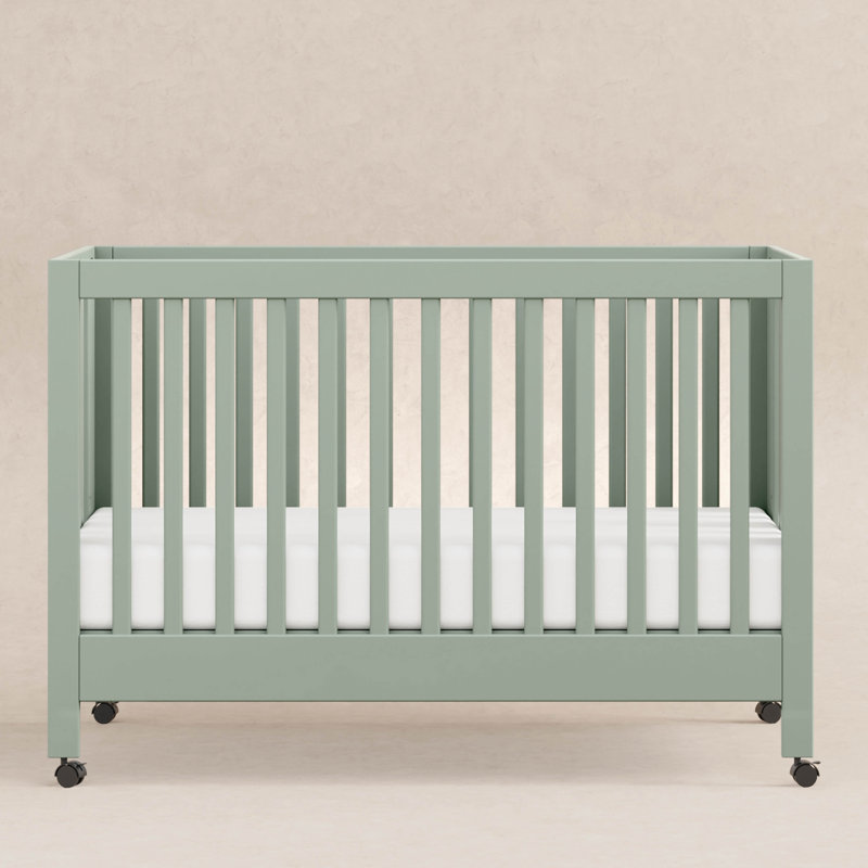 Maki 2-in-1 Convertible Portable Crib, Green