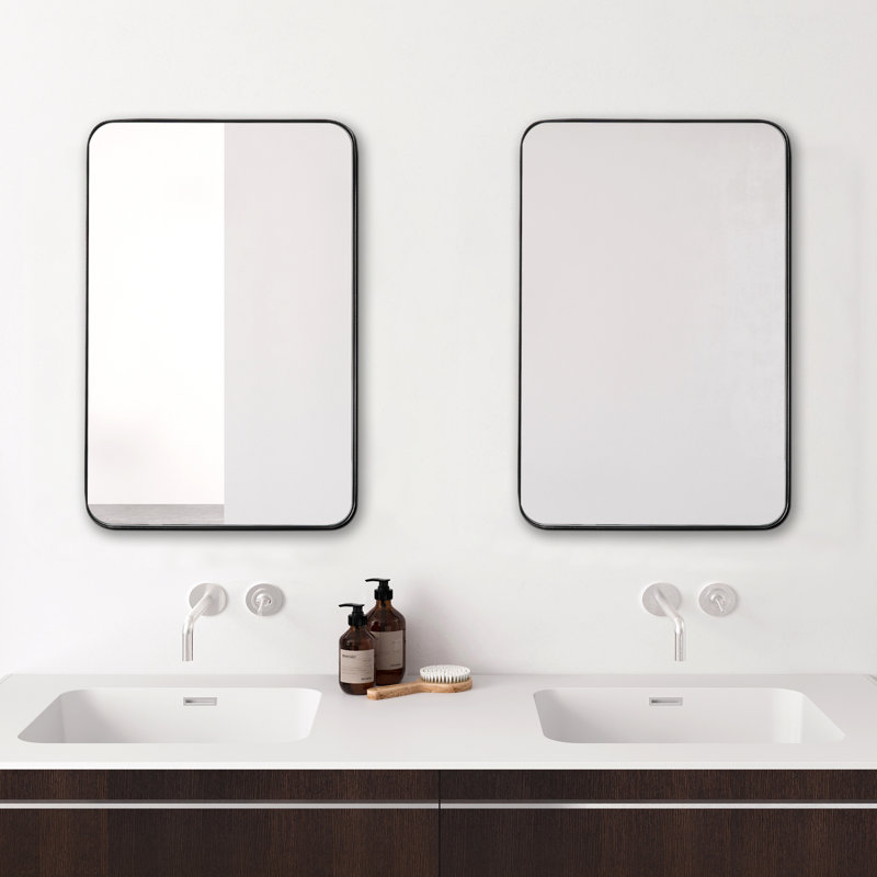 Miroir d'appoint Eitzen, Noir, 36 po x 24 po