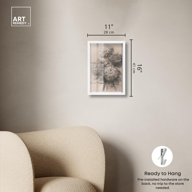 «Ghost Flowers Shadowbox Print» par Art Remedy, H 16 po x l 11 po, Blanc
