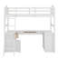Lit mezzanine simple avec tiroirs, armoire, tablettes et bureau Jalante-24084717