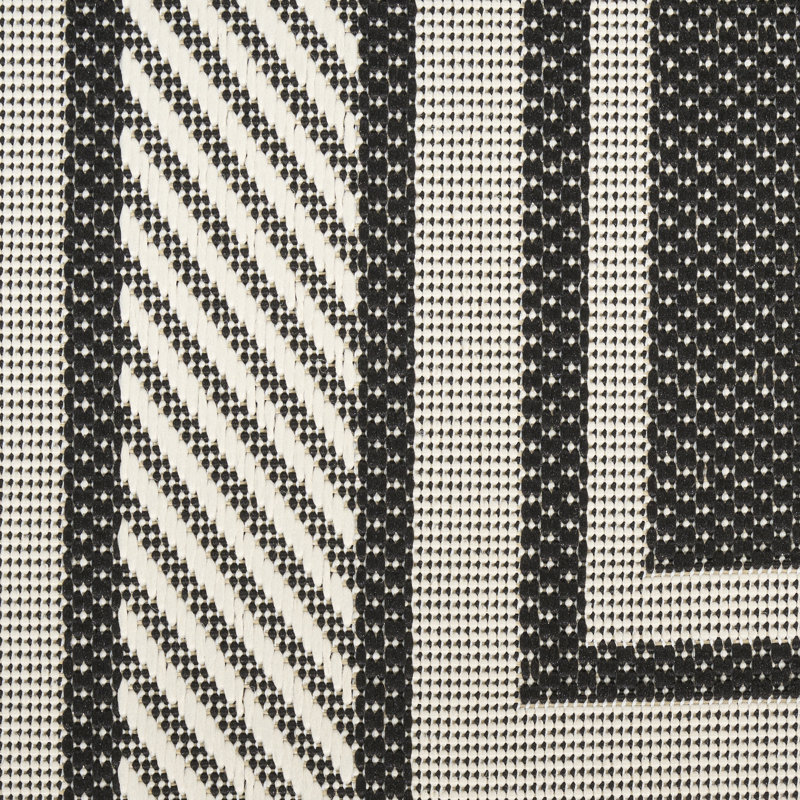 Horizon Indoor/Outdoor Modern Rug, Runner 2' x 6', Black