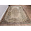 Tapis turc rétro de style Oushak discret idéal pour les espaces de salle à manger à grande échelle et une palette brune aux accents colorés