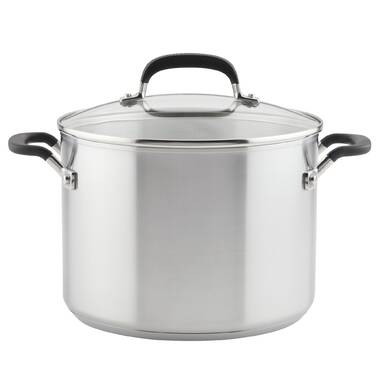 KitchenAid Stainless Steel Induction Saucepan with Lid · 3 QT · Brushed  Stainless Steel