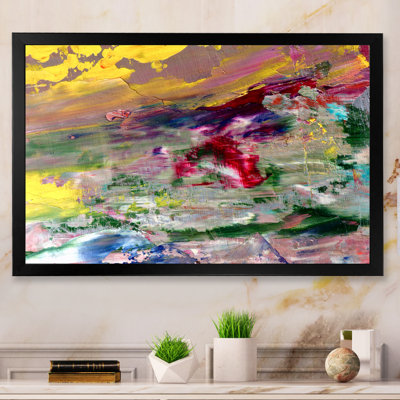 «Colorful Abstract Strokes IV», reproduction encadrée sur toile