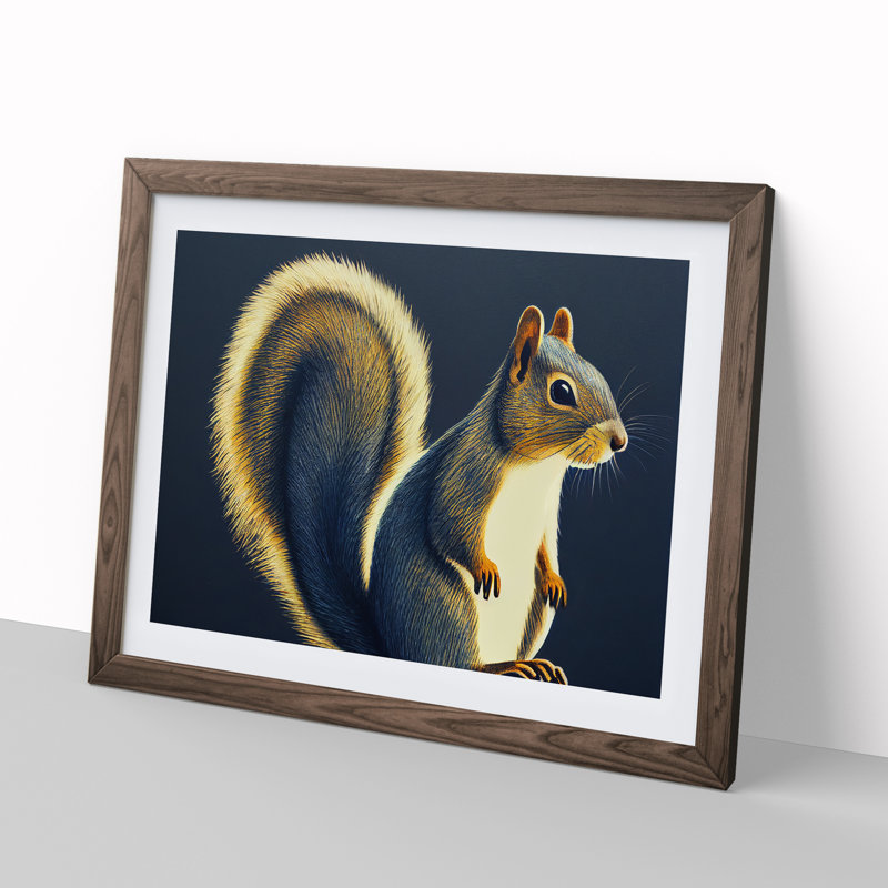 Lovely Squirrel - Single Picture Frame Print, 34cm H x 46cm W, Brown