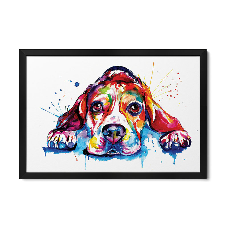 Affiche encadrée Beagle, H 16 po x l 24 po