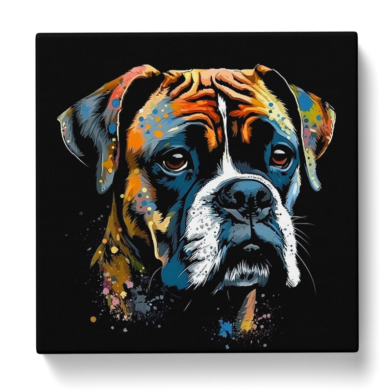 Boxer Dog Graphic Art No.1 - Print, 35cm H x 35cm W x 3cm D