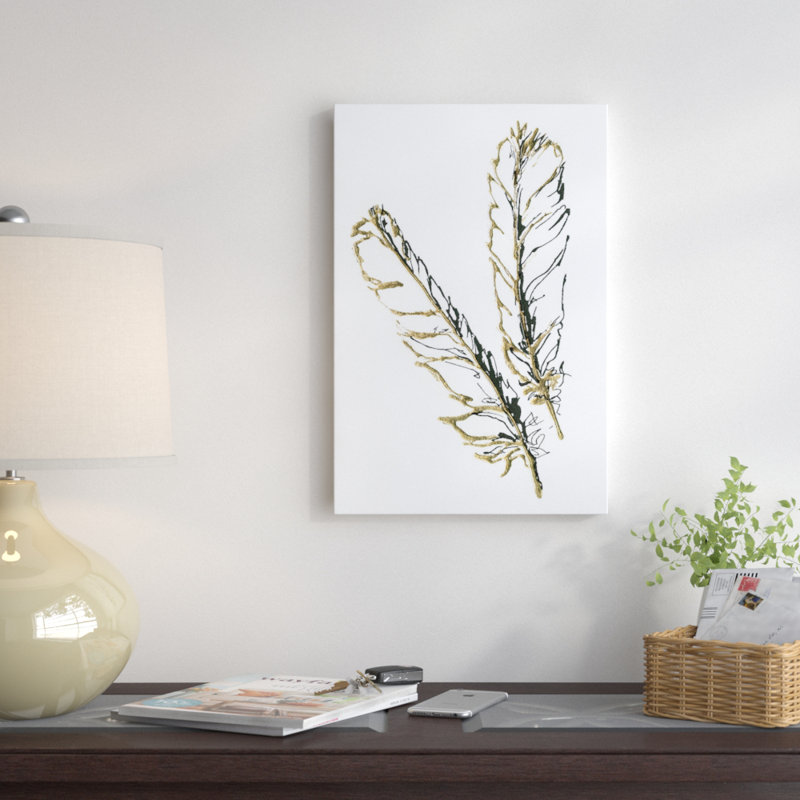 « gilded red-tailed hawk plumes », reproduction de dessin sur toile, H 60 po x l 40po x P 1,5 po, Toile tendue, Pas de tapis