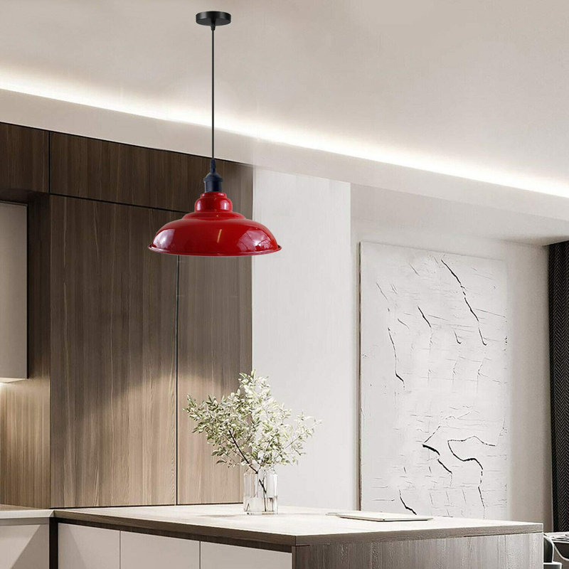 13.5 cm H Curved Lamp Shade, Red