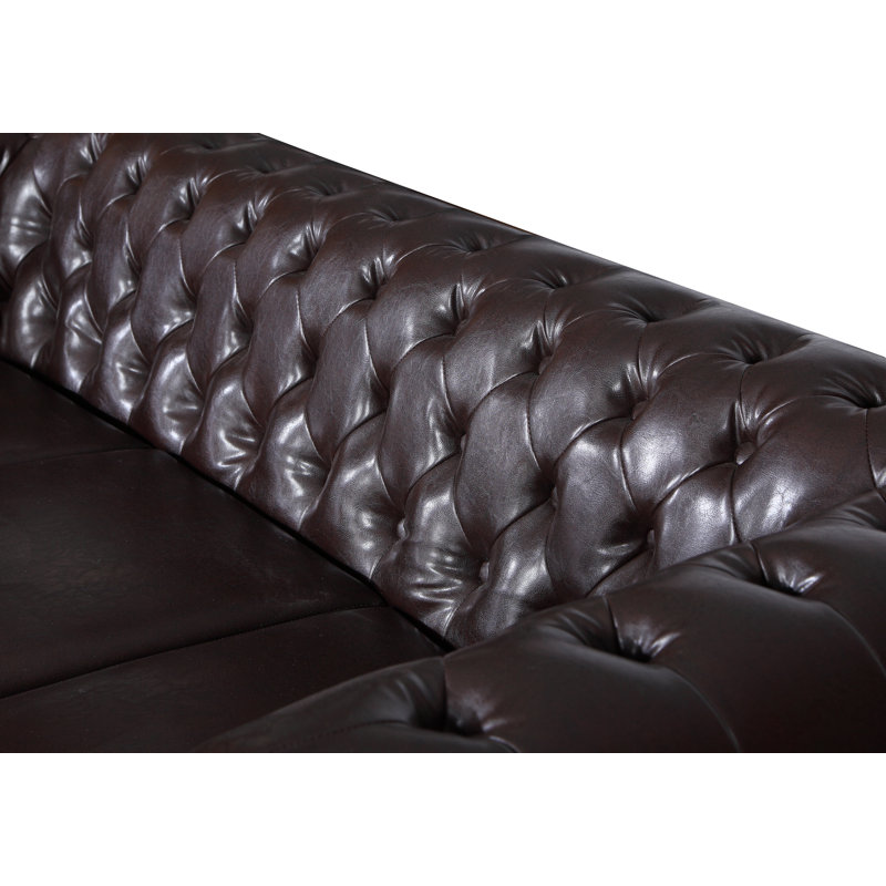 Canton Faux Leather Loveseat, Dark Brown, 2