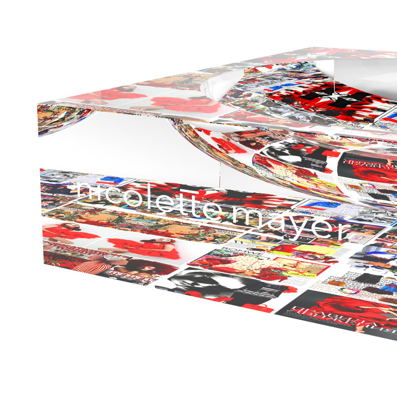 French Language Of Fashion Square Patchwork Decorative Tray, 6"W x 6"D x 2"H