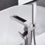 Robinet de salle de bain à fixation au sol avec bec cascade et douche à main - Finition nickel brossé, fixation à effet de robinet de baignoire, résistance à la corrosion-124549406