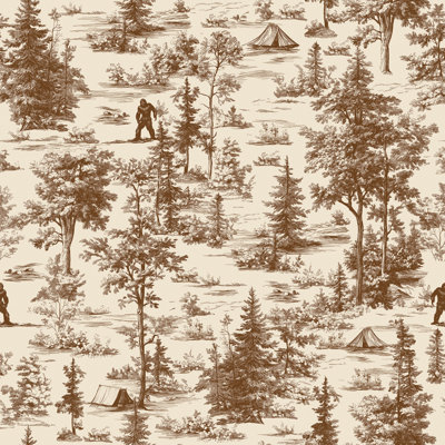 Bigfoot Novelty Toile Peel and Stick Wallpaper