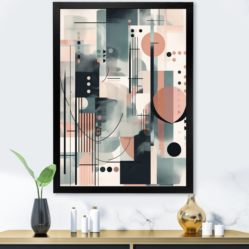 Impression sur toile, minimalisme crème, bleu, minimalisme, Impression noire sur toile encadrée, H 32 po x l 16 po x P 1 po