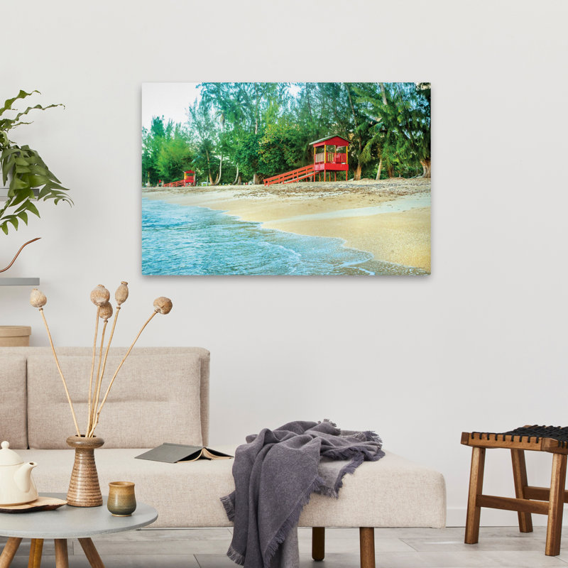 Fajardo rivage - cabane de sauveteur tropical côtier, forêt tropicale, art de plage des Caraïbes, H 36 po x l 24 po