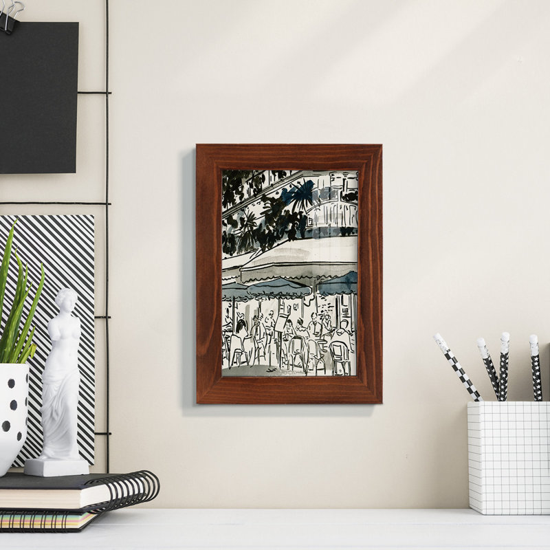 " Aucoin De Larue II ", 6" W x 8" H x 1'' D, Chestnut Framed Paper