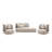 3 Pieces Outdoor Patio Furniture Set Modern Conversation Sofa Set Outdoor Aluminum Sofas Woven Rope Couch,Beige