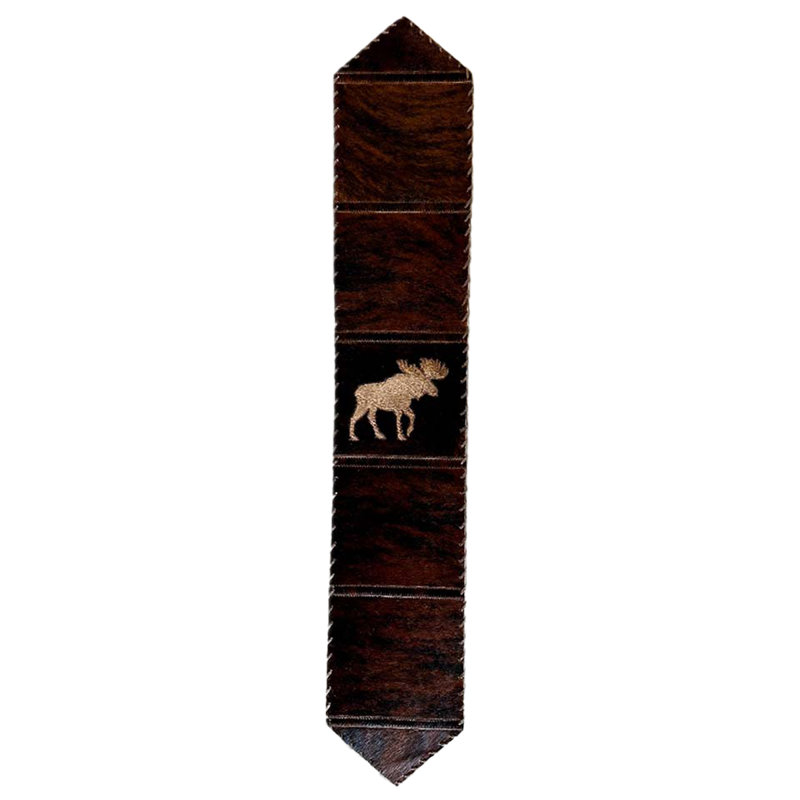 Light Moose Cowhide Table Runner, 96" L x 12" D