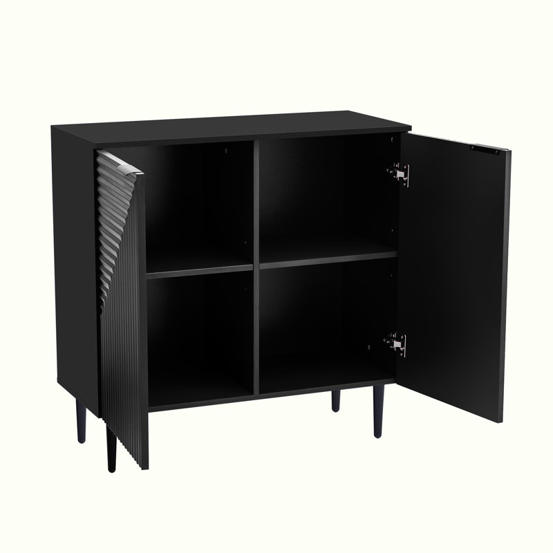 Console L 70 po avec tablettes réglables, Noir, noir, noir, noir