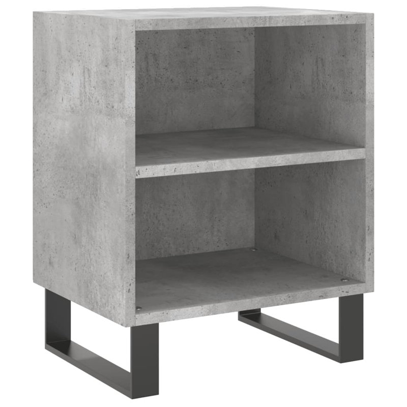 Mariacecilia 40cm W Iron Bedside Table, Set of 2, Concrete Grey