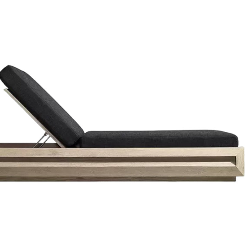 Chaise longue d'extérieur inclinable en teck